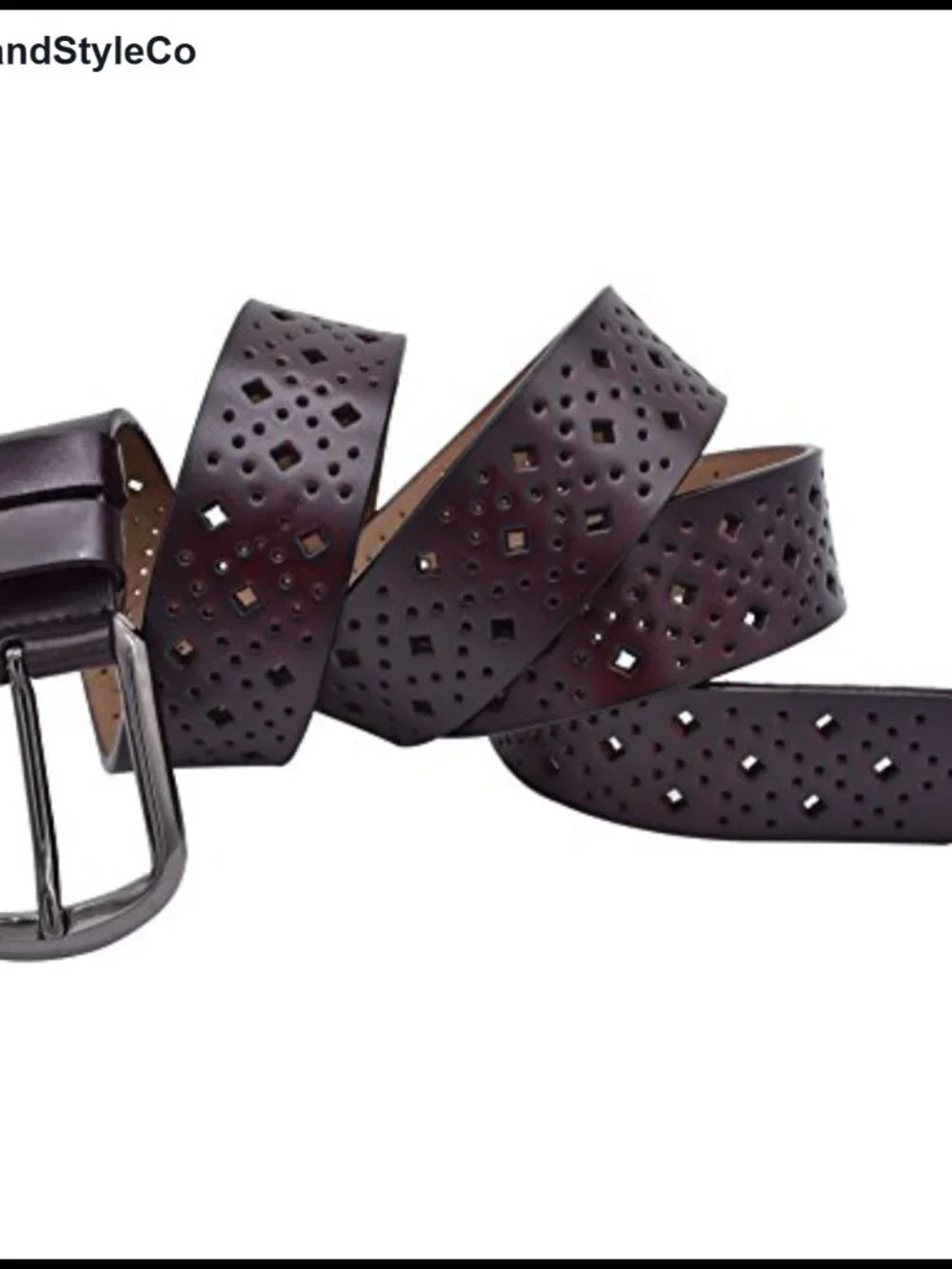 Genuine Leather Hollow Belts for Women with Pin Buckle Waist Belt